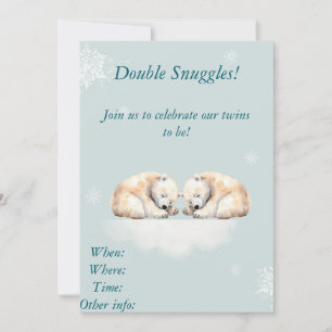 Twin Baby Shower Polar Bear Design Invitation