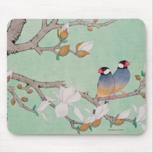 Twin Birds in the Branches Mouse Mat