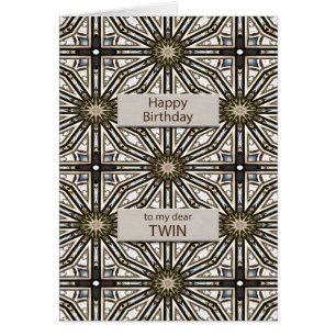 Twin Birthday Abstract Mandala Design