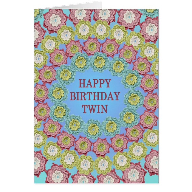Twin Birthday Crochet Flowers (Front)