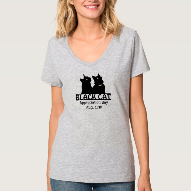 Twin Black Cats Appreciation Day Shirt (Front)
