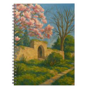 Twin Blossoms – Tranquil Garden Path Painting Notebook