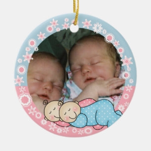 Twin Boy and Girl 1st Christmas Ornament