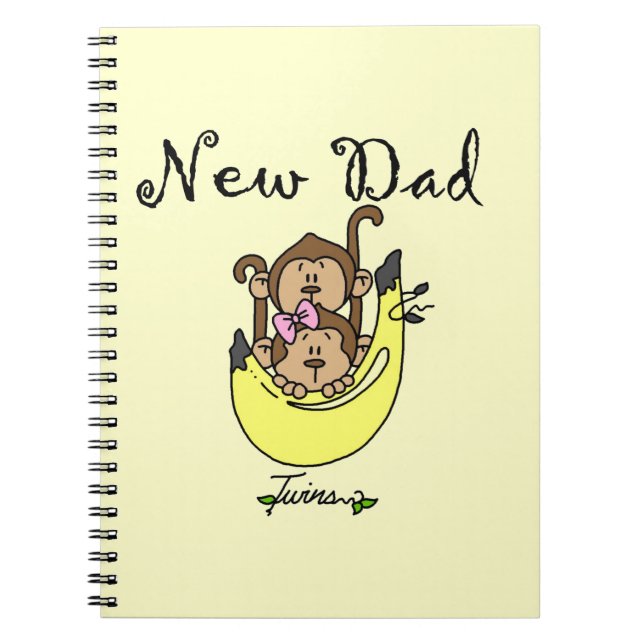 Twin Boy and Girl New Dad Gifts Notebook (Front)
