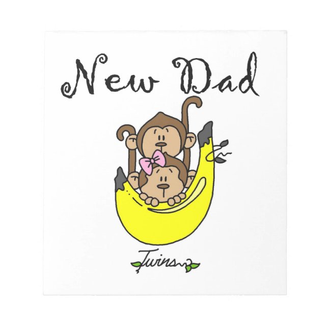 Twin Boy and Girl New Dad Gifts Notepad (Front)