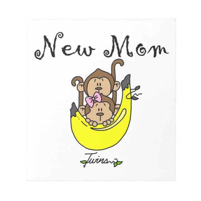 Twin Boy and GIrl New Mum Gifts Notepad (Front)