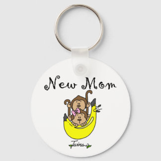 Twin Boy and Girl New Mum Tshirts Key Ring