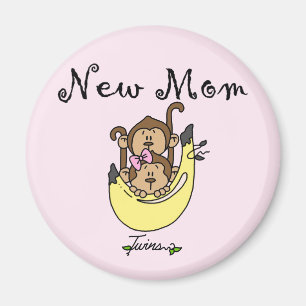 Twin Boy and Girl New Mum Tshirts Magnet