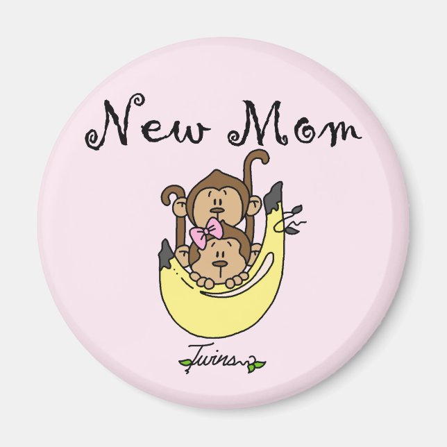 Twin Boy and Girl New Mum Tshirts Magnet (Front)