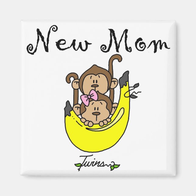 Twin Boy and Girl New Mum Tshirts Magnet (Front)