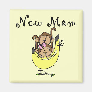 Twin Boy and Girl New Mum Tshirts Magnet
