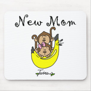 Twin Boy and Girl New Mum Tshirts Mouse Mat