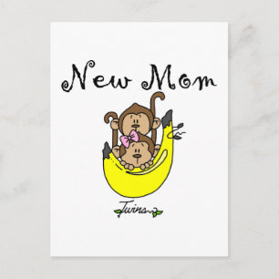 Twin Boy and Girl New Mum Tshirts Postcard