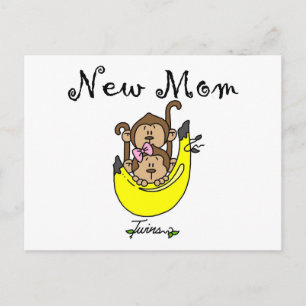 Twin Boy and Girl New Mum Tshirts Postcard