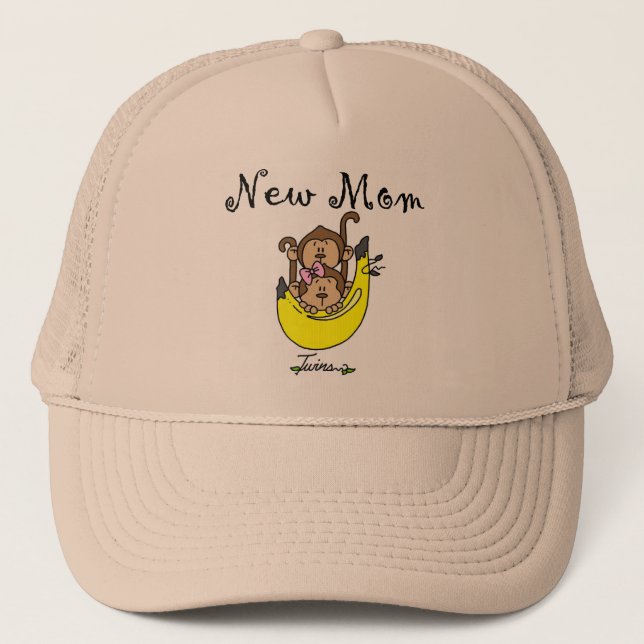 Twin Boy and Girl New Mum Tshirts Trucker Hat (Front)