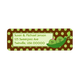 Twin Boy and Girl Return Address Avery Label