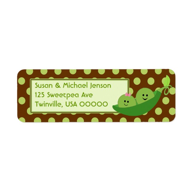 Twin Boy and Girl Return Address Label (Front)