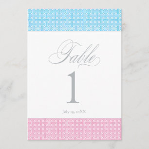Twin Boy and Girl   Table Number Card