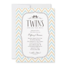 Twin Boy Baby Shower Invitations