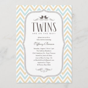 Twin Boy Baby Shower Invitations