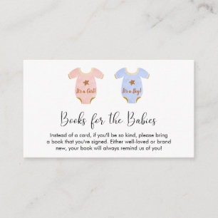 Twin Boy Girl Books For Babies Shower Enclosure Card