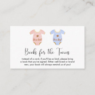 Twin Boy Girl Books For Baby Shower Enclosure Card