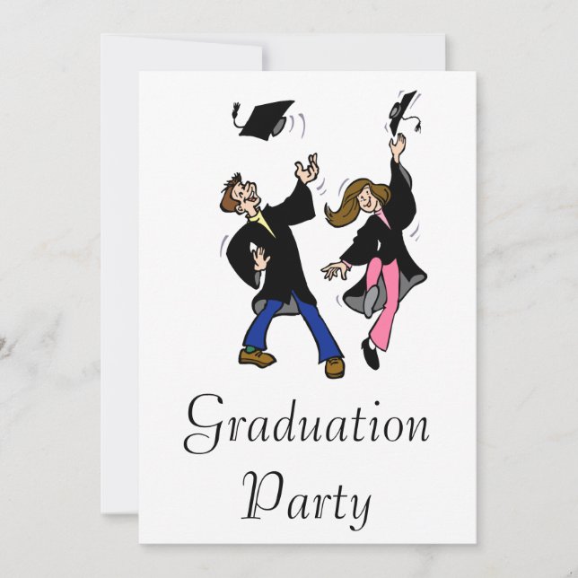 Twin Boy & Girl Graduates Invitation (Front)