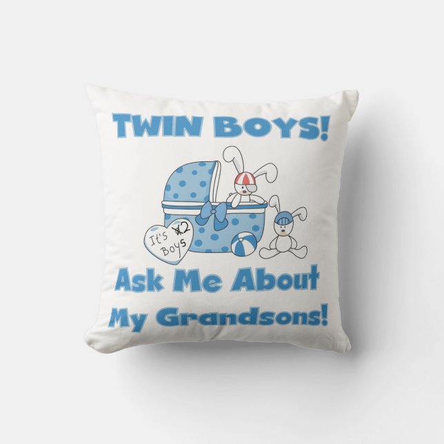 Twin Boy Grandsons Gifts Cushion (Front)