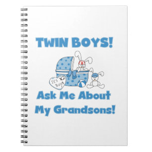 Twin Boy Grandsons Gifts Notebook