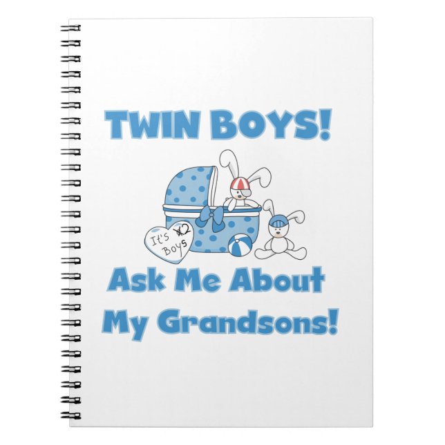 Twin Boy Grandsons Gifts Notebook (Front)