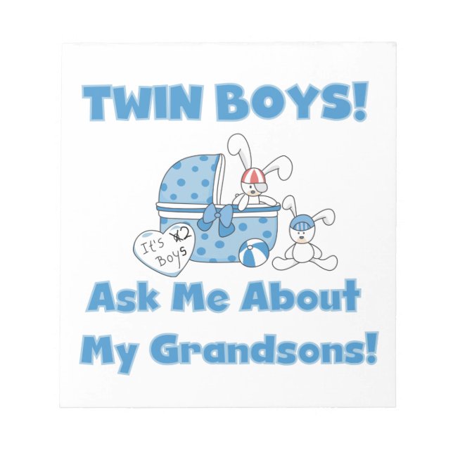 Twin Boy Grandsons Gifts Notepad (Front)