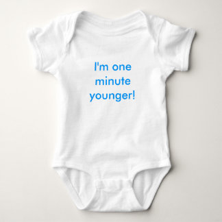 Twin boy I'm one minute younger! Baby Bodysuit