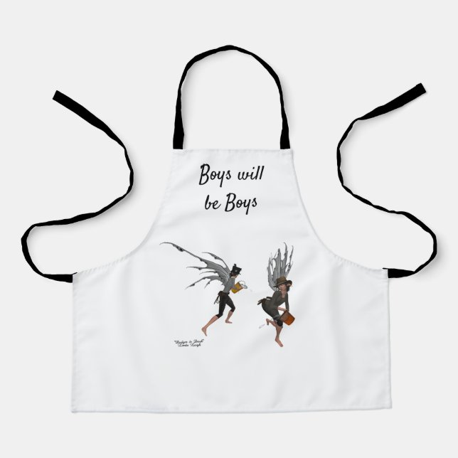 Twin Boy Rain Faeries Children's Apron (Front)