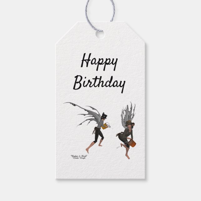 Twin Boy Rain Faeries Gift Tag (Front)