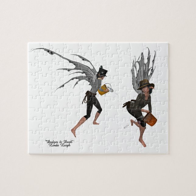 Twin Boy Rain Faeries Jigsaw Puzzle (Horizontal)