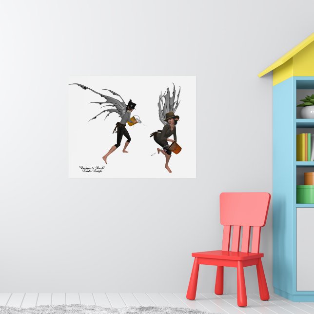 Twin Boy Rain Faeries Poster (Nursery 1)