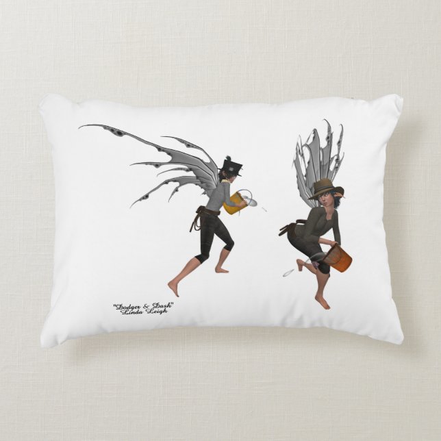 Twin Boy Rain Faeries Throw Pillow (Front)