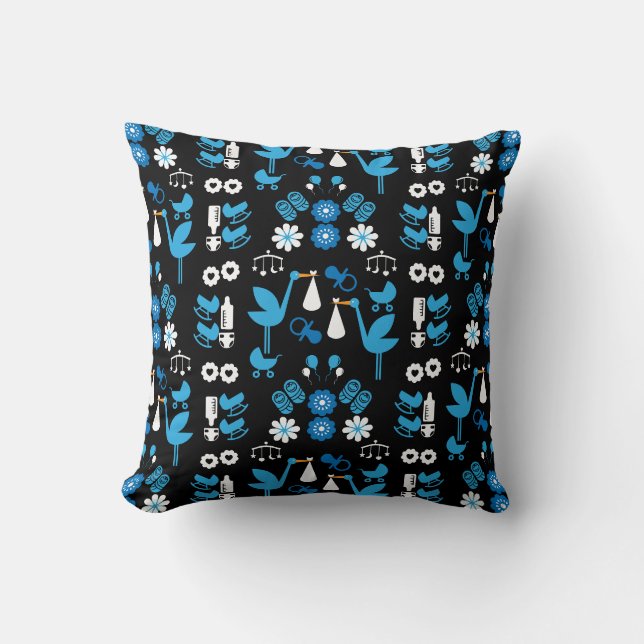 Twin Boy Stalk Delivery Blue Cushion (Front)