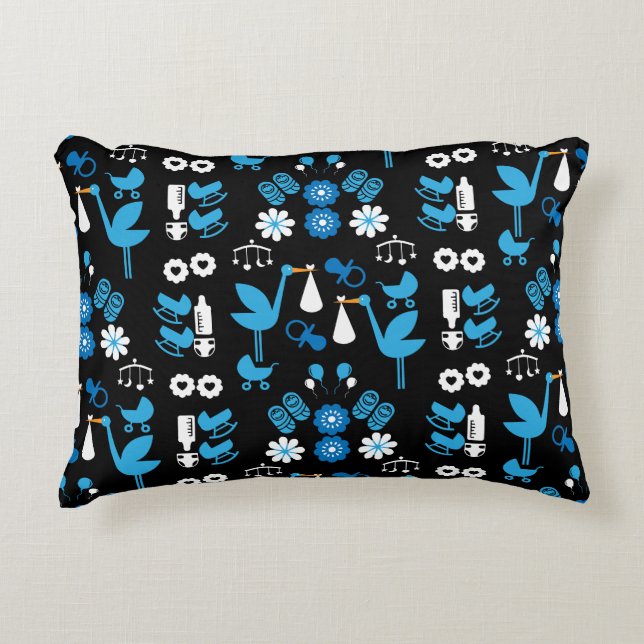 Twin Boy Stalk Delivery Blue Decorative Cushion (Front)