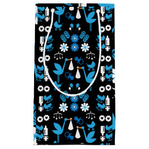 Twin Boy Stalk Delivery Blue Small Gift Bag