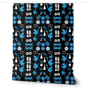Twin Boy Stalk Delivery Blue Wallpaper