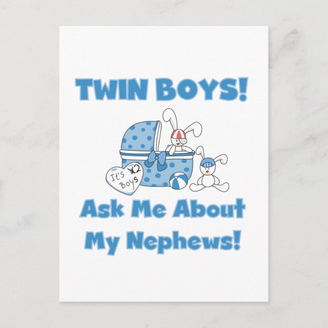 Twin Boys Ask About My Nephew Postcard (Front)