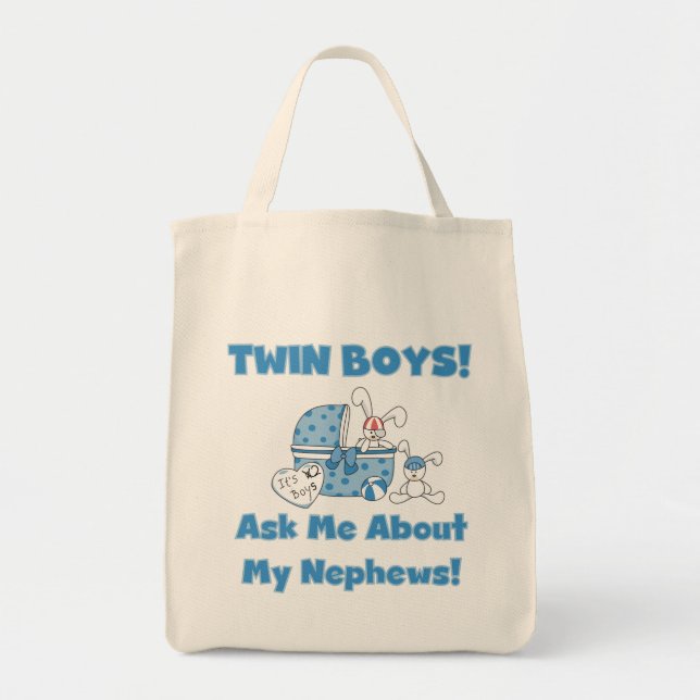 Twin Boys Ask About My Nephew Tote Bag (Front)