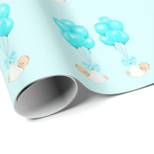 Twin Boys Baby Gift Wrapping Paper