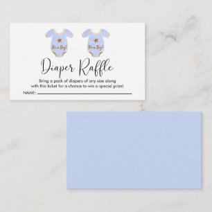 Twin Boys Baby Shower Diaper Raffle Enclosure Card