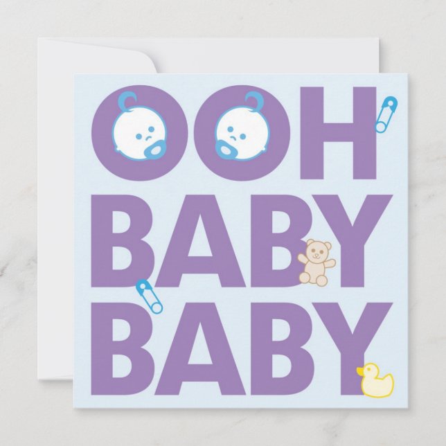 Twin Boys Baby Shower Invitation (Front)