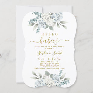 Twin Boys Baby Shower Invitation