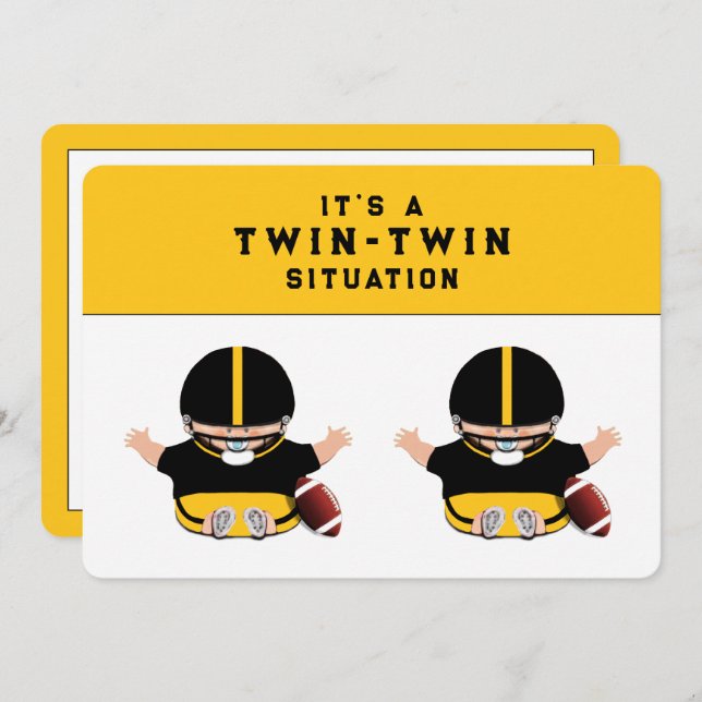 Twin Boys Baby Shower Invitation (Front/Back)