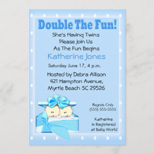 Twin Boys  Baby Shower Invitations