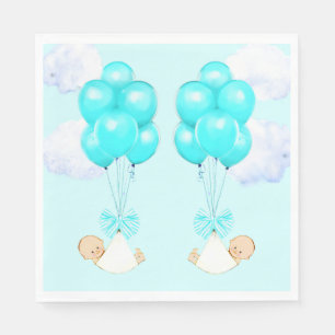 Twin Boys Baby Shower Napkin